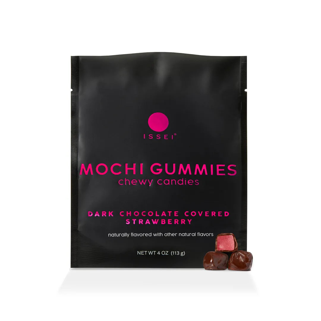 Dark Chocolate Covered Strawberry Mochie Gummies by Issei - 4 oz