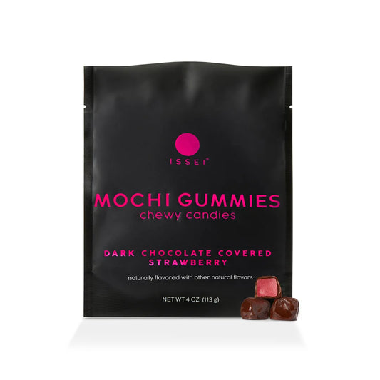Dark Chocolate Covered Strawberry Mochie Gummies by Issei - 4 oz