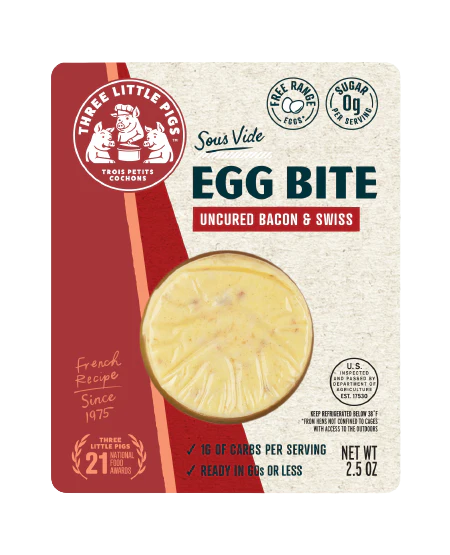 Sous-Vide Egg Bites with Bacon and Swiss by Three Little Pigs